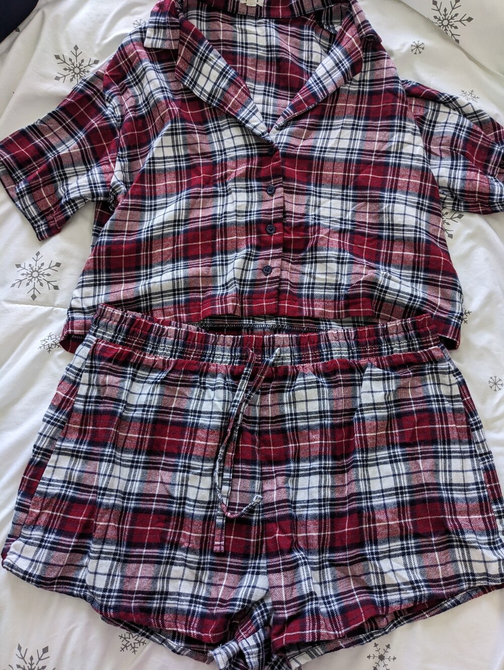 Garage Women's  Red Plaid Pajama Set - Size US M/L